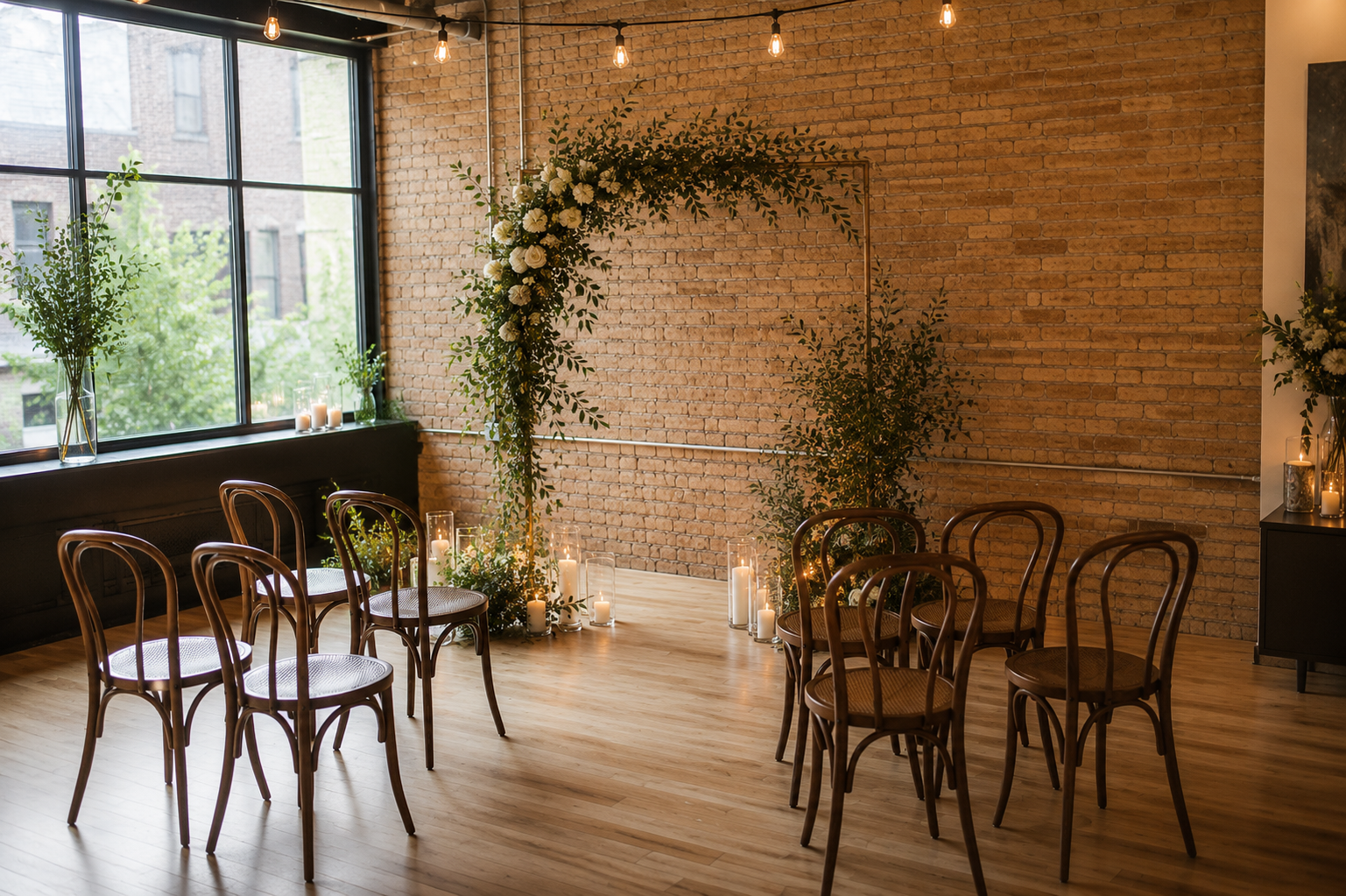 Intimate loft ceremony spaces